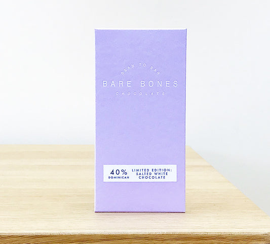 Bare Bones Chocolate - DOMINICAN 40% Salted White Chocolate
