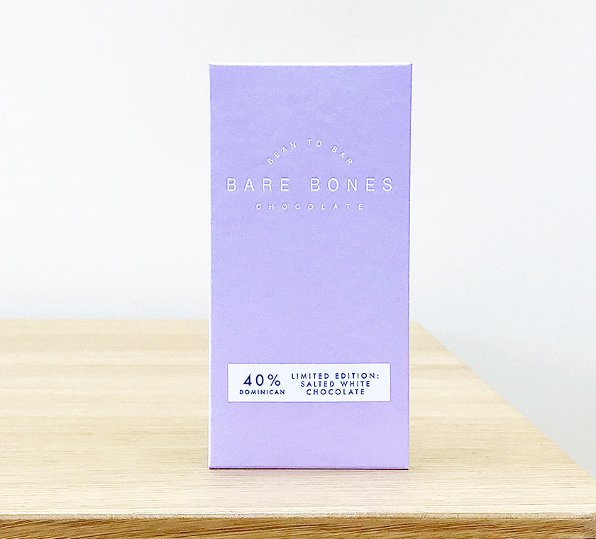 Bare Bones Chocolate - DOMINICAN 40% Salted White Chocolate