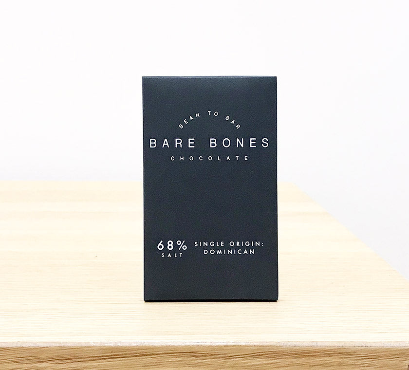 Bare Bones Chocolate - DOMINICAN 68% Salted Dark Chocolate 20g
